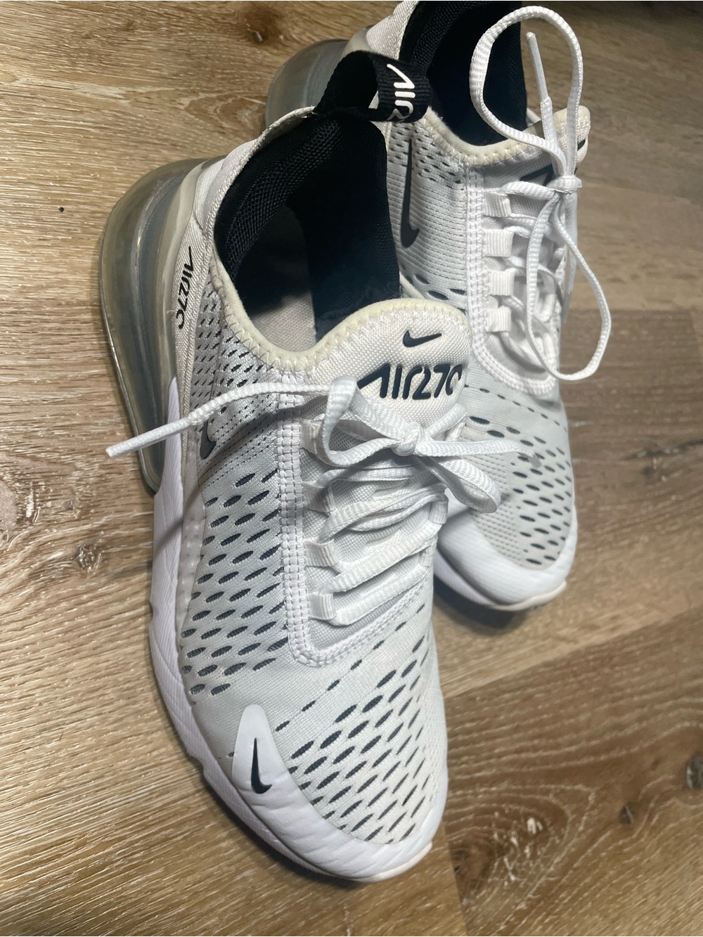 Nike White and Black Air Max 270 Sneakers